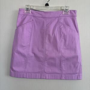 Boden A-line Cotton Mini Skirt With Pockets Women’s Size 8R Lilac Purple